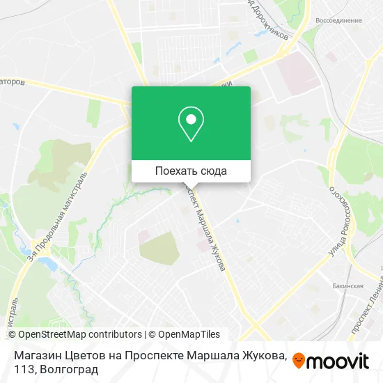 Карта Магазин Цветов на Проспекте Маршала Жукова, 113