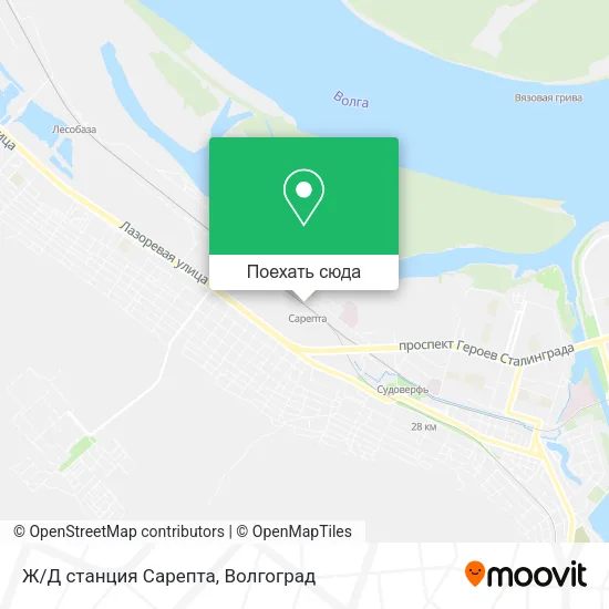 Карта Ж/Д станция Сарепта