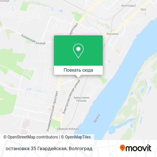 Карта остановка 35 Гвардейская
