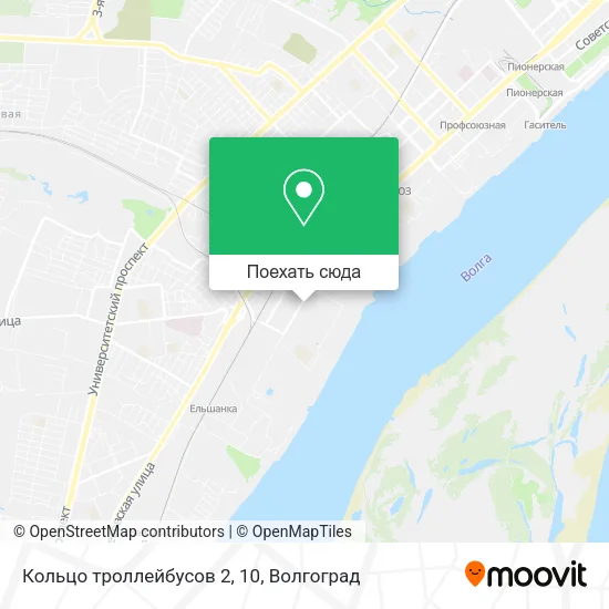 Карта Кольцо троллейбусов 2, 10