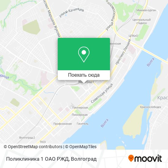 Карта Поликлиника 1 ОАО РЖД