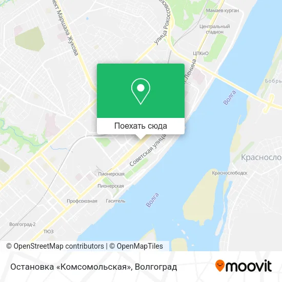 Карта Остановка «Комсомольская»