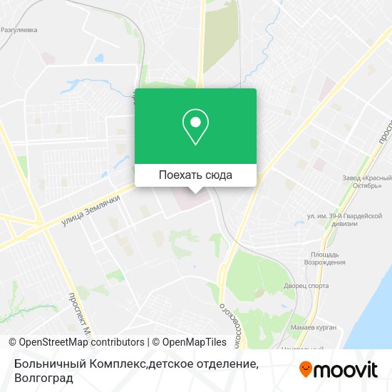 Карта Больничный Комплекс,детское отделение