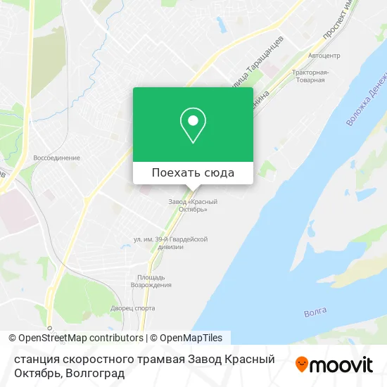 Карта станция скоростного трамвая Завод Красный Октябрь