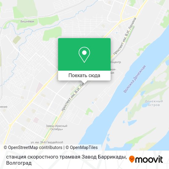 Карта станция скоростного трамвая Завод Баррикады