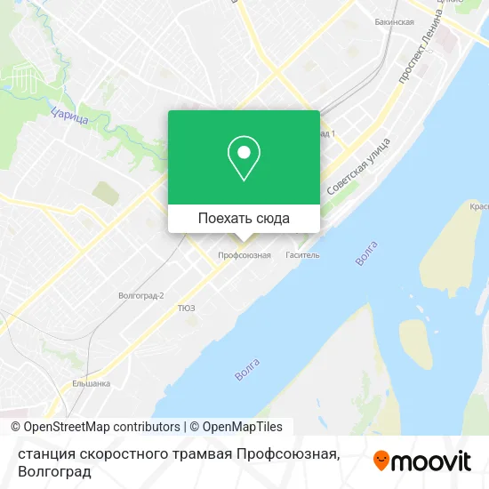 Карта станция скоростного трамвая Профсоюзная