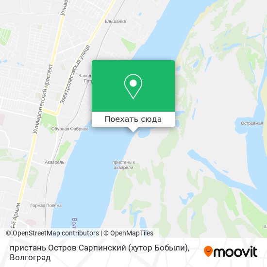 Карта пристань Остров Сарпинский (хутор Бобыли)