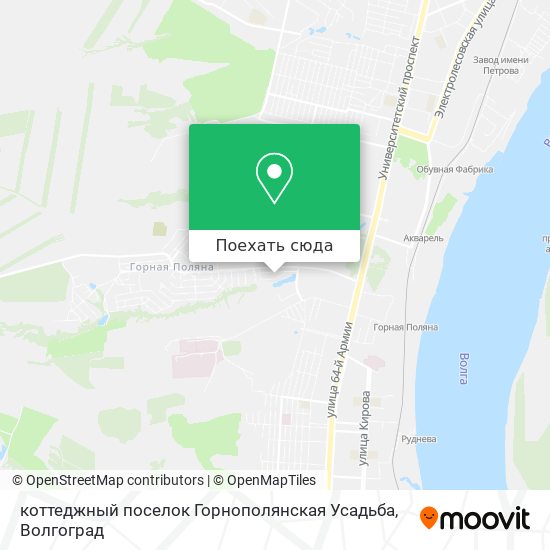 Карта коттеджный поселок Горнополянская Усадьба