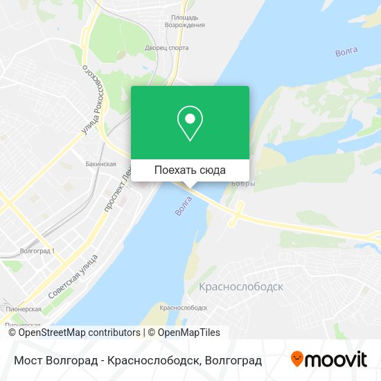 Карта Мост Волгорад - Краснослободск