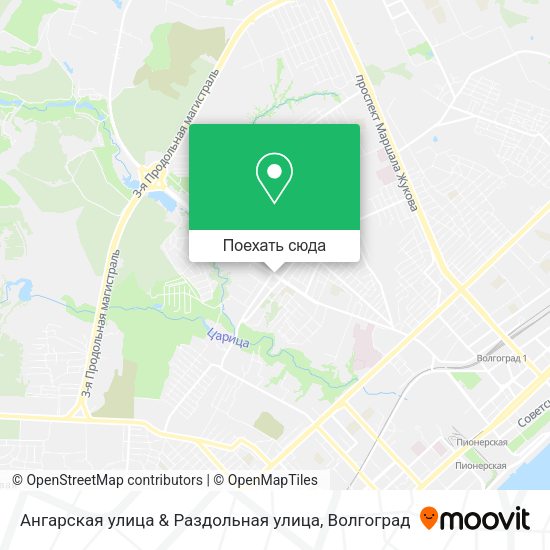 Карта Ангарская улица & Раздольная улица