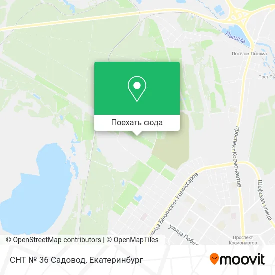 Карта СНТ № 36 Садовод