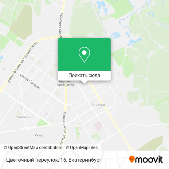 Карта Цветочный переулок, 16