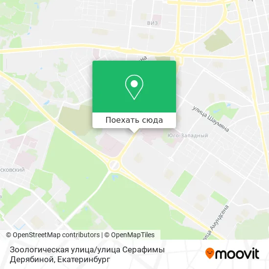 Карта Зоологическая улица / улица Серафимы Дерябиной