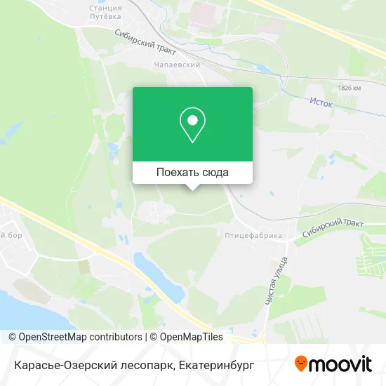 Карта Карасье-Озерский лесопарк