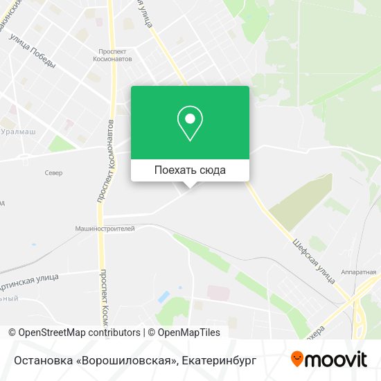 Карта Остановка «Ворошиловская»