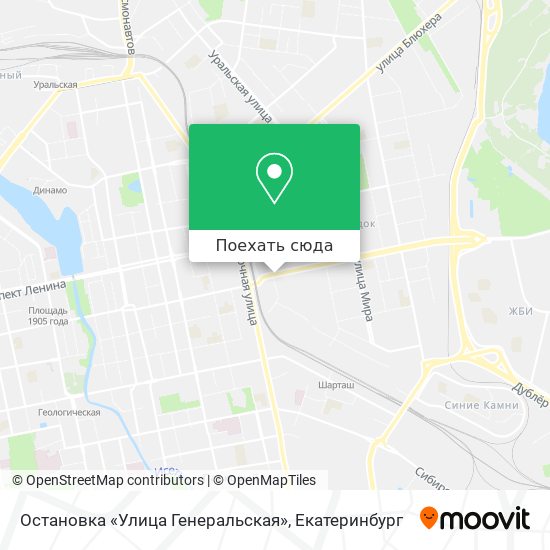 Карта Остановка «Улица Генеральская»