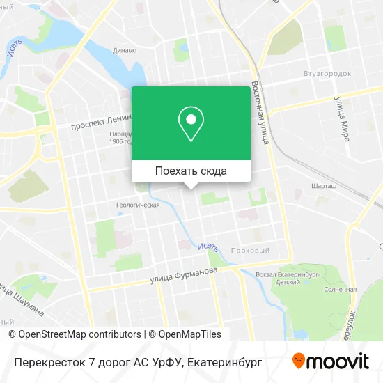 Карта Перекресток 7 дорог АС УрФУ