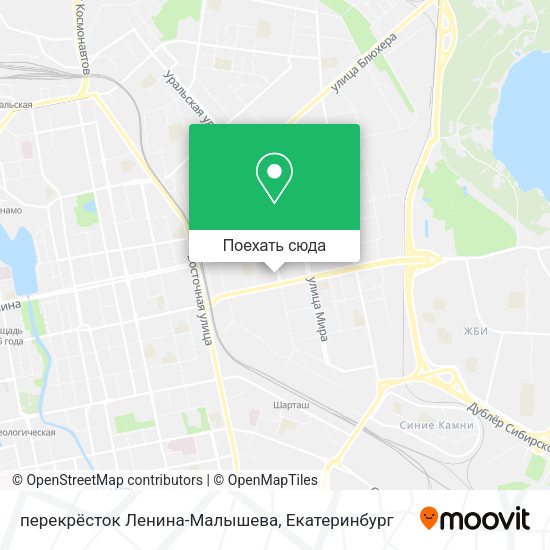 Карта перекрёсток Ленина-Малышева