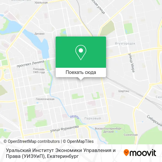 Карта Уральский Институт Экономики Управления и Права (УИЭУиП)
