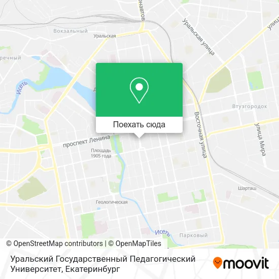 Карта Уральский Государственный Педагогический Университет