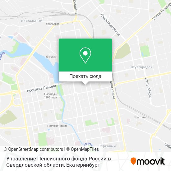 Карта Управление Пенсионного фонда России в Свердловской области