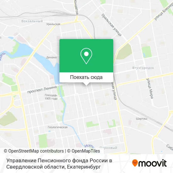 Карта Управление Пенсионного фонда России в Свердловской области