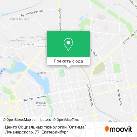 Карта Центр Социальных технологий "Оптима" Луначарского, 77