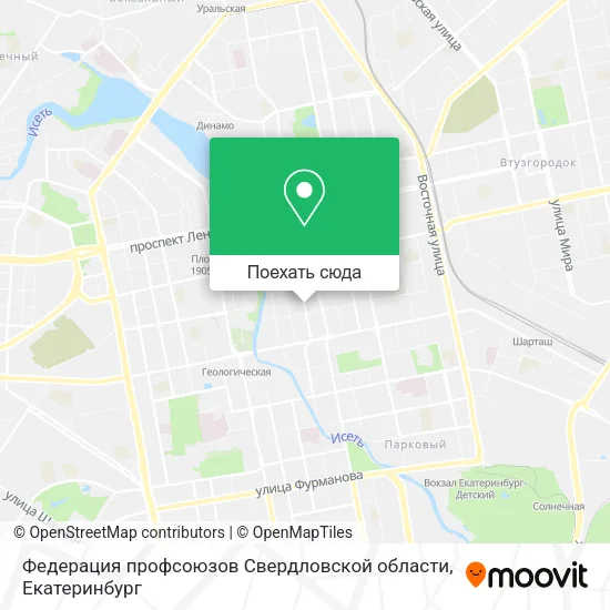 Карта Федерация профсоюзов Свердловской области