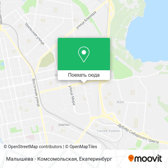 Карта Малышева - Комсомольская