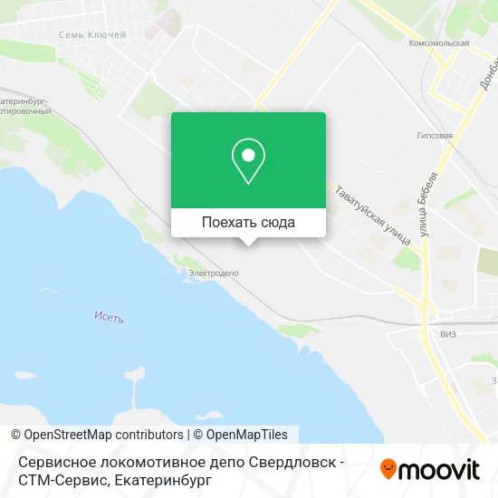 Карта Сервисное локомотивное депо Свердловск - СТМ-Сервис