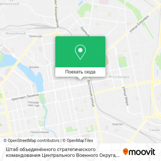 Карта Штаб объединённого стратегического командования Центрального Военного Округа