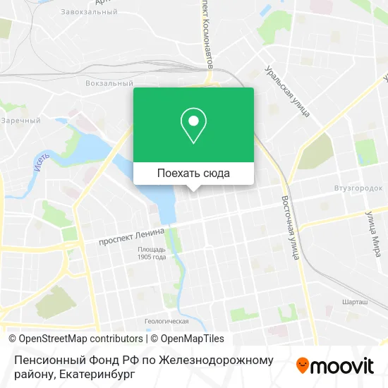 Карта Пенсионный Фонд РФ по Железнодорожному району