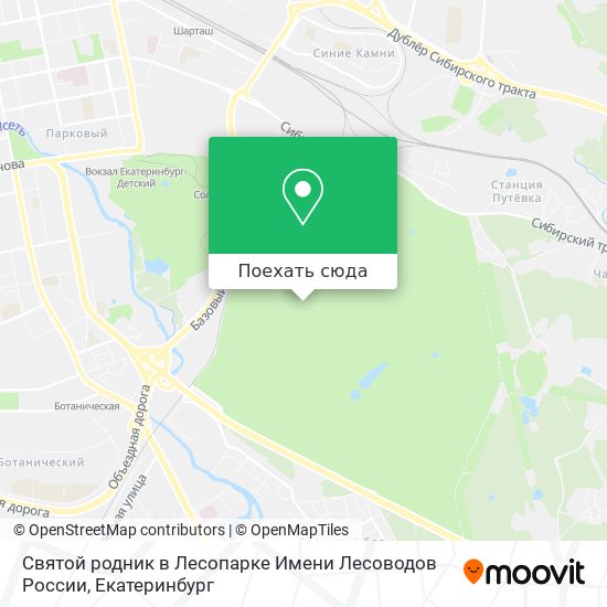 Карта Святой родник в Лесопарке Имени Лесоводов России