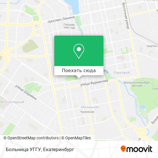 Карта Больница УГГУ