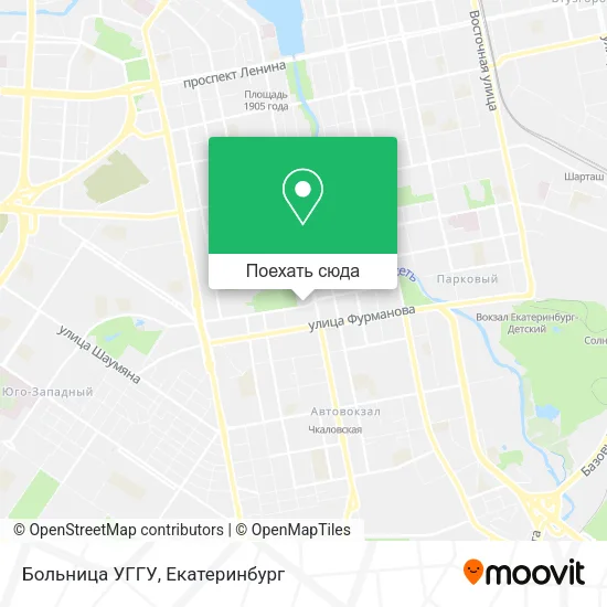 Карта Больница УГГУ