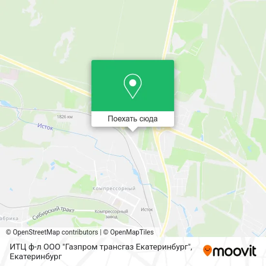 Карта ИТЦ ф-л ООО "Газпром трансгаз Екатеринбург"