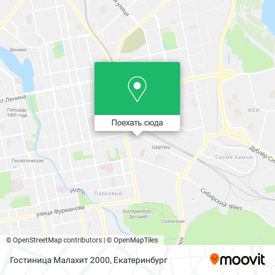 Карта Гостиница Малахит 2000