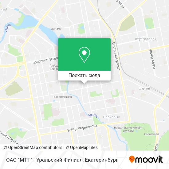 Карта ОАО "МТТ" - Уральский Филиал