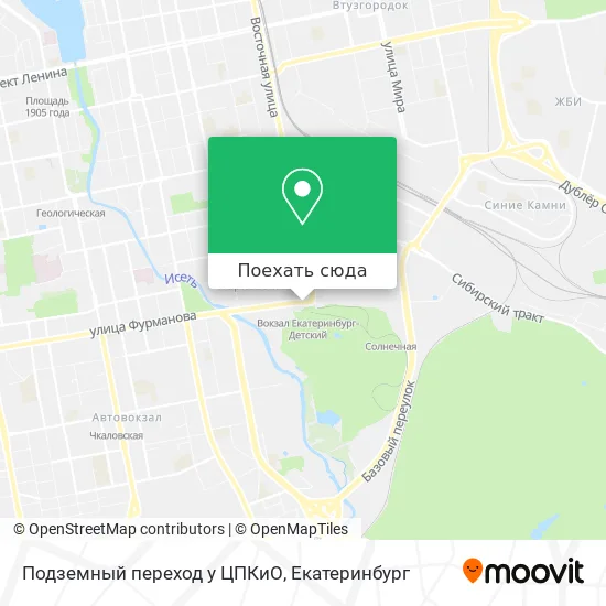 Карта Подземный переход у ЦПКиО