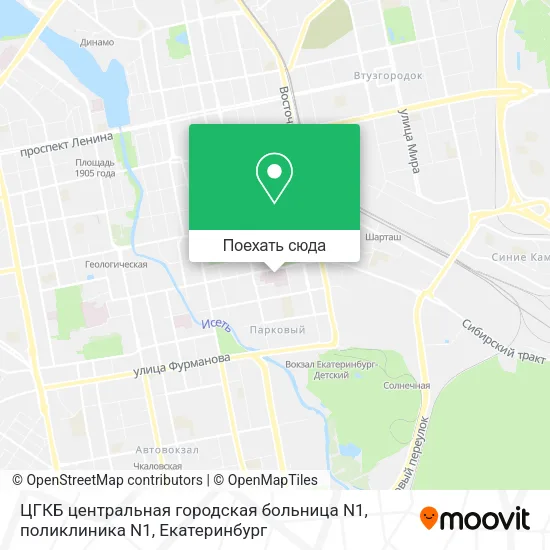 Карта ЦГКБ центральная городская больница N1, поликлиника N1