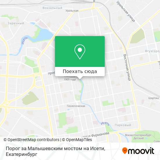 Карта Порог за Малышевским мостом на Исети