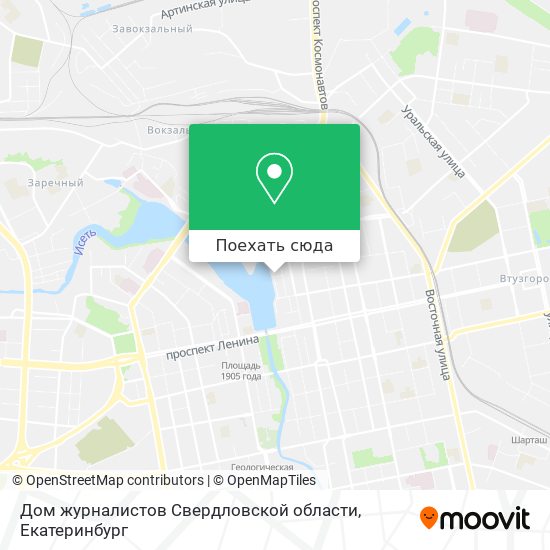 Карта Дом журналистов Свердловской области