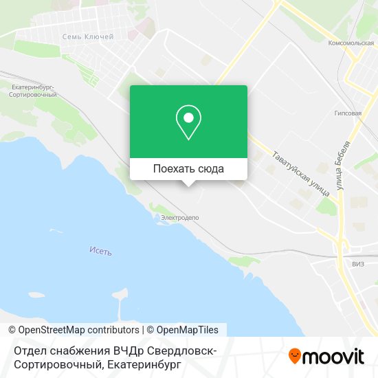 Карта Отдел снабжения ВЧДр Свердловск-Сортировочный