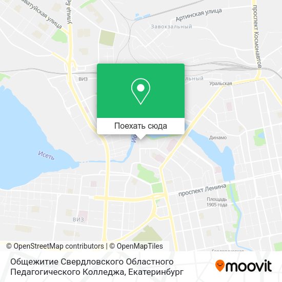 Карта Общежитие Свердловского Областного Педагогического Колледжа