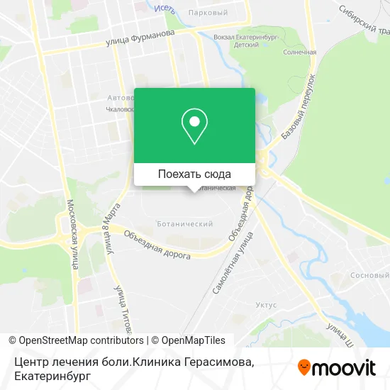 Карта Центр лечения боли.Клиника Герасимова