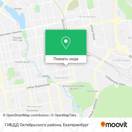 Карта ГИБДД Октябрьского района