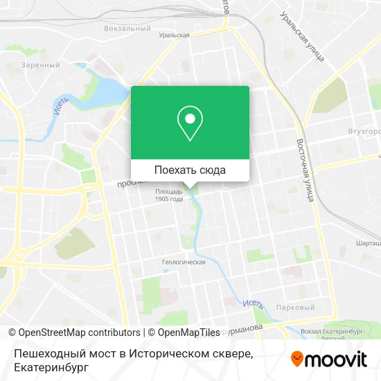Карта Пешеходный мост в Историческом сквере