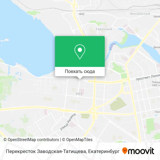 Карта Перекресток Заводская-Татищева