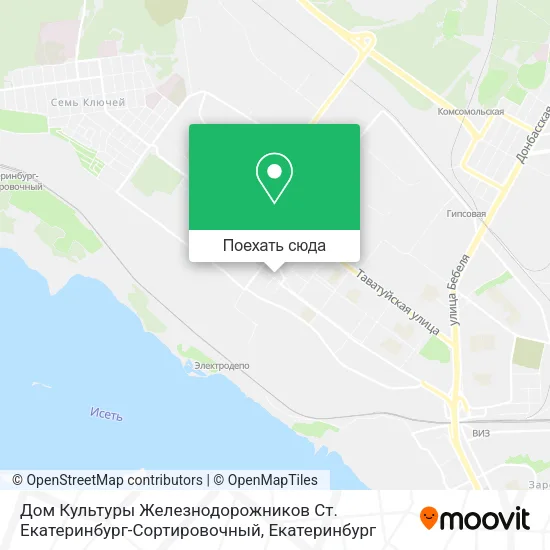 Карта Дом Культуры Железнодорожников Ст. Екатеринбург-Сортировочный