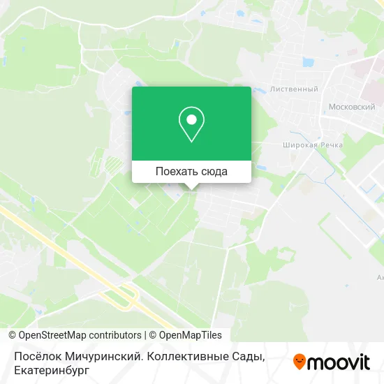 Карта Посёлок Мичуринский. Коллективные Сады